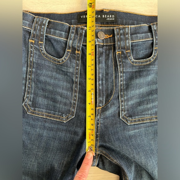 Veronica Beard Beverly Skinny Flare High Rise Dark Vintage Denim Jeans Womens 25 - Picture 9 of 11